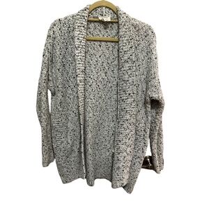 LOFT - Long Open front Cardigan - Cream / Black - Size XS/S